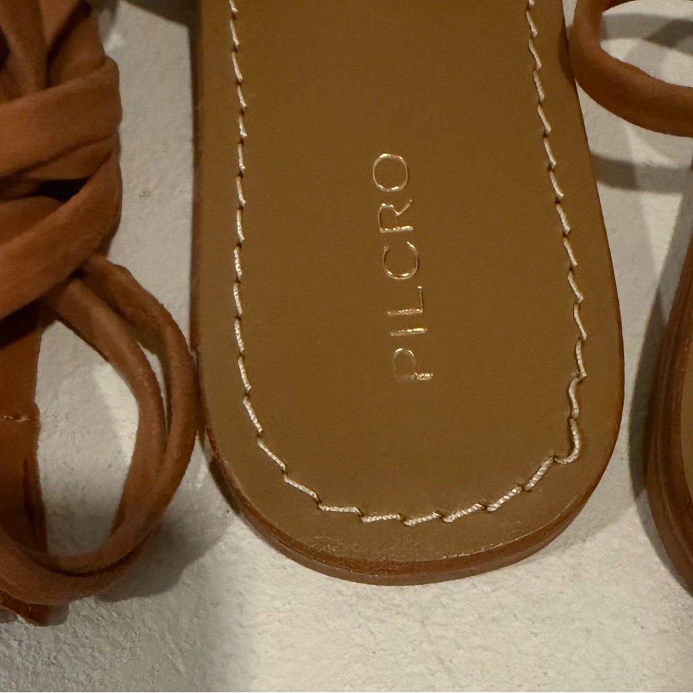 Anthropologie Pilcro Tie Up Sandals sz 8 Brown Flats Tassle NWT - Picture 10 of 10